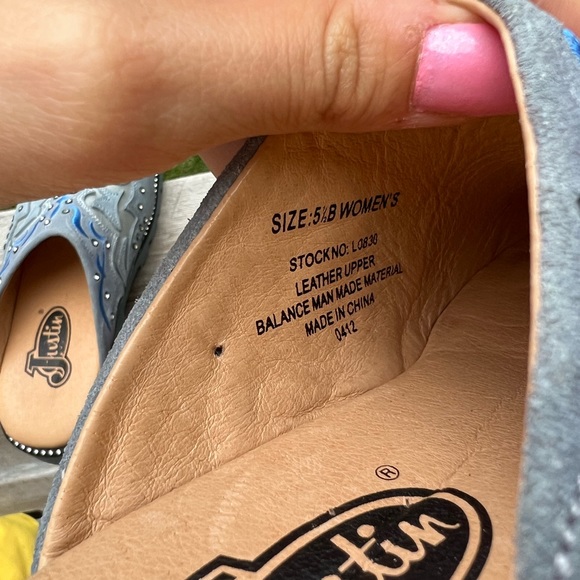 Y2K Vintage Justin Mule Slip On Shoes Western Women’s SZ 5.5 Leather Brand New - Picture 4 of 16